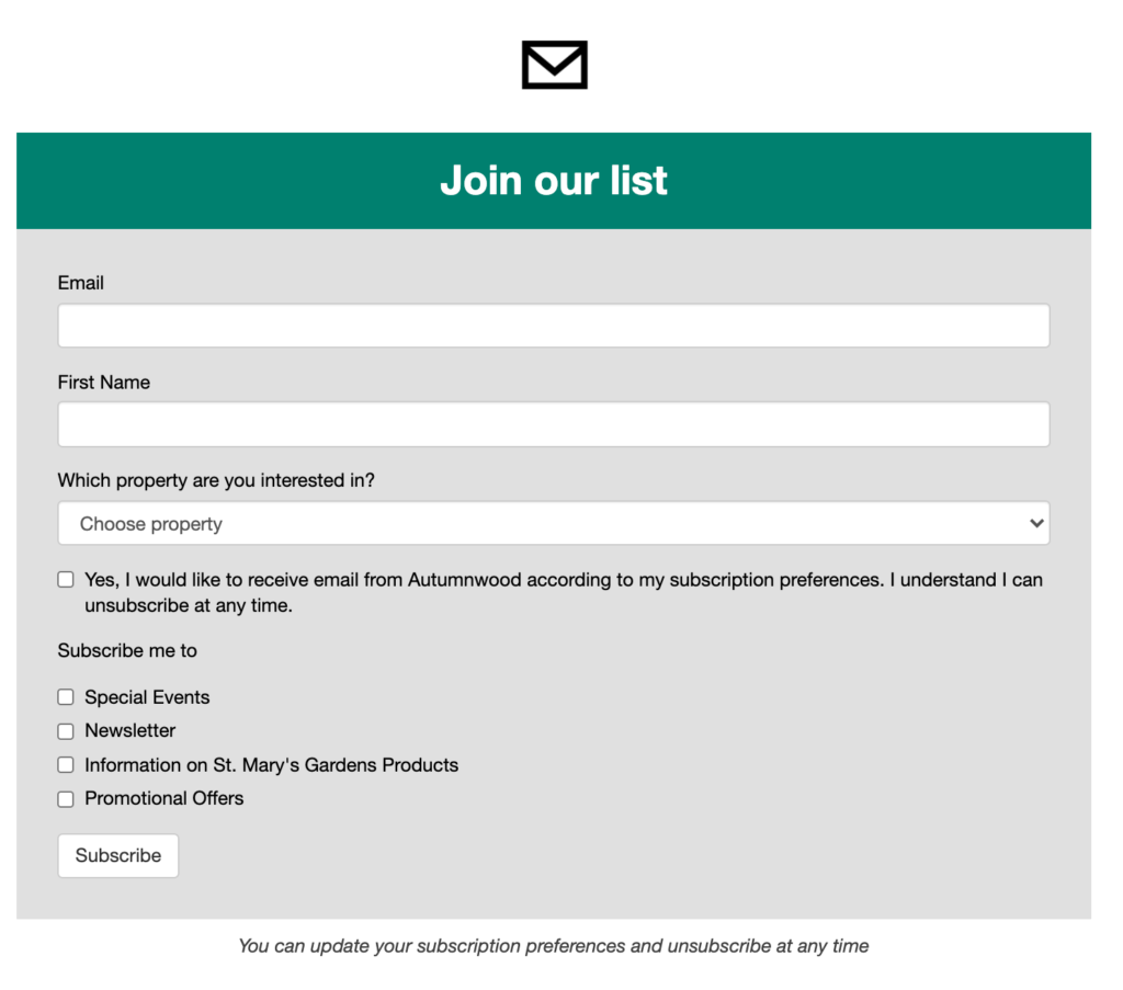 CASL compliant opt-in form